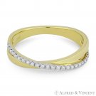 0.15ct Diamond Right-Hand Overlap Stackable Ring Band in 14k Yellow & White Gold 0.15ct Diamond Right-Hand Overlap Stackable Ring Band in 14k Yellow & White Gold