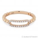 0.13 ct Round Cut Diamond Open Oblong Pave Band Right-Hand Ring in 14k Rose Gold 0.13 ct Round Cut Diamond Open Oblong Pave Band Right-Hand Ring in 14k Rose Gold