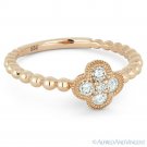 0.21ct Round Brilliant Cut Diamond Pave Flower Charm 14k Rose Gold 5-Stone Ring 0.21ct Round Brilliant Cut Diamond Pave Flower Charm 14k Rose Gold 5-Stone Ring