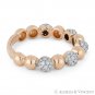 0.39 ct Diamond Pave & Ball Stackable Band 14k Rose & White Gold Right-Hand Ring