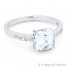 1.93ct Cushion Cut White Topaz Round Cut Diamond 14k White Gold Engagement Ring 1.93ct Cushion Cut White Topaz Round Cut Diamond 14k White Gold Engagement Ring