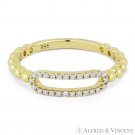 0.13 ct Round Cut Diamond Open Oblong Pave 14k Yellow Gold Band Right-Hand Ring 0.13 ct Round Cut Diamond Open Oblong Pave 14k Yellow Gold Band Right-Hand Ring
