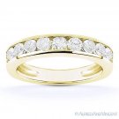 Forever ONE D-E-F Round Cut Moissanite 14k Yellow Gold Anniversary Wedding Band