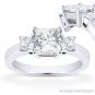 Forever ONE DEF Square Cut Moissanite 3-Stone Engagement Ring in 14k White Gold