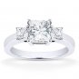 Forever ONE DEF Square Cut Moissanite 3-Stone Engagement Ring in 14k White Gold