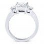 Forever ONE DEF Square Cut Moissanite 3-Stone Engagement Ring in 14k White Gold