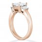 Forever ONE D-E-F Square Cut Moissanite 3-Stone Engagement Ring in 14k Rose Gold