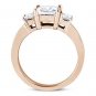 Forever ONE D-E-F Square Cut Moissanite 3-Stone Engagement Ring in 14k Rose Gold