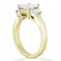 Forever ONE DEF Square Cut Moissanite 3-Stone Engagement Ring in 14k Yellow Gold