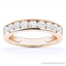 Forever ONE D-E-F Round Cut Moissanite 14k Rose Gold Anniversary / Wedding Band