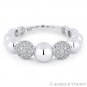 0.33ct Round Diamond Pave Ball Stackable Band Right-Hand Ring in 14k White Gold