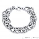 Twist-Oval Cable & Romy Link Italy .925 Sterling Silver & Rhodium Chain Bracelet Twist-Oval Cable & Romy Link Italy .925 Sterling Silver & Rhodium Chain Bracelet
