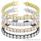 7mm Round Cut Cubic Zirconia CZ Crystal Tennis Bracelet in .925 Sterling Silver