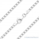 3mm Round Box Link Heavy Chain Necklace in .925 Italy Sterling Silver w/ Rhodium