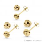 Love Knot Charm 4.5mm, 5mm, or 5.5mm Pushback Stud Earrings in 10k Yellow Gold Love Knot Charm 4.5mm, 5mm, or 5.5mm Pushback Stud Earrings in 10k Yellow Gold