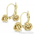 8mm or 10mm Love Knot Charm Leverback Drop/Dangle Earrings in 14k Yellow Gold 8mm or 10mm Love Knot Charm Leverback Drop/Dangle Earrings in 14k Yellow Gold