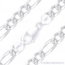 10mm Figaro Link Chain Diamond-Cut Pave Bracelet Solid 925 Italy Sterling Silver 10mm Figaro Link Chain Diamond-Cut Pave Bracelet Solid 925 Italy Sterling Silver