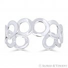 19mm Multi-Circle Adjustable Open Cuff Wide Bangle in Solid .925 Sterling Silver 19mm Multi-Circle Adjustable Open Cuff Wide Bangle in Solid .925 Sterling Silver