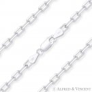 3.7mm D-Cut Anchor Cable Link Italian .925 Italy Sterling Silver Chain Necklace 3.7mm D-Cut Anchor Cable Link Italian .925 Italy Sterling Silver Chain Necklace