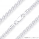 5mm Thick Wheat Link Italian Spiga Chain Bracelet in .925 Italy Sterling Silver