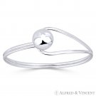 14mm Polished Ball Bead & Loop Bangle Cuff Bracelet in Solid 925 Sterling Silver 14mm Polished Ball Bead & Loop Bangle Cuff Bracelet in Solid 925 Sterling Silver