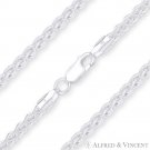 4.2mm Wheat Link Italian Spiga Chain Bracelet in Solid 925 Italy Sterling Silver 4.2mm Wheat Link Italian Spiga Chain Bracelet in Solid 925 Italy Sterling Silver