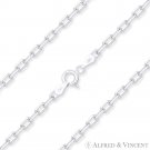2.8mm D-Cut Anchor Cable Link Italian .925 Italy Sterling Silver Chain Bracelet