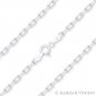 2.8mm D-Cut Anchor Cable Link Italian .925 Italy Sterling Silver Chain Bracelet