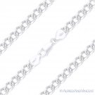 Cuban / Curb Pave 5mm Link Italian Chain Bracelet in .925 Italy Sterling Silver