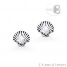 Scallop Clam Seashell Studs .925 Sterling Silver Sea Animal Charm Stud Earrings Scallop Clam Seashell Studs .925 Sterling Silver Sea Animal Charm Stud Earrings