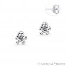 Crossbone & Skull Gothic Charm Stud Earrings Oxidized .925 Sterling Silver Studs