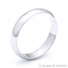 4mm Plain Dome Men's Women's Wedding Band in Solid 925 Sterling Silver & Rhodium 4mm Plain Dome Men's Women's Wedding Band in Solid 925 Sterling Silver & Rhodium
