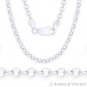 3.2mm Open Rolo Circle Cable Link Italian Chain Necklace in .925 Sterling Silver