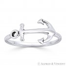 Sailor's Anchor Nautical Luck Charm .925 Sterling Silver Stackable Fashion Ring Sailor's Anchor Nautical Luck Charm .925 Sterling Silver Stackable Fashion Ring