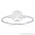 Tree-of-Life 22mm Charm Cuff Bangle Wristband Solid 925 Sterling Silver Bracelet Tree-of-Life 22mm Charm Cuff Bangle Wristband Solid 925 Sterling Silver Bracelet