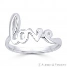 "Love" Word Cursive Script .925 Sterling Silver Right-Hand Fashion Promise Ring "Love" Word Cursive Script .925 Sterling Silver Right-Hand Fashion Promise Ring