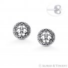 Fleur-De-Lis Flower New Orleans Mardi Gras Stud Earrings in 925 Sterling Silver Fleur-De-Lis Flower New Orleans Mardi Gras Stud Earrings in 925 Sterling Silver