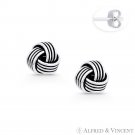 Love Knot Charm Antique-Finish Stud Earrings Oxidized .925 Sterling Silver Studs Love Knot Charm Antique-Finish Stud Earrings Oxidized .925 Sterling Silver Studs