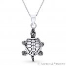 Tortoise / Turtle Animal Charm .925 Sterling Silver 3D Pendant & Chain Necklace Tortoise / Turtle Animal Charm .925 Sterling Silver 3D Pendant & Chain Necklace