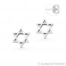 Star of David Jewish Magen Charm Stud Earrings in Oxidized .925 Sterling Silver Star of David Jewish Magen Charm Stud Earrings in Oxidized .925 Sterling Silver