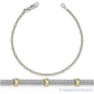 3.1mm Bead 1.8mm Mesh Link Chain Bracelet .925 Sterling Silver & 14k Yellow Gold 3.1mm Bead 1.8mm Mesh Link Chain Bracelet .925 Sterling Silver & 14k Yellow Gold