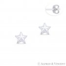 6mm Star Charm Celestial Symbol .925 Sterling Silver Stud Earrings w/ Push-Backs 6mm Star Charm Celestial Symbol .925 Sterling Silver Stud Earrings w/ Push-Backs