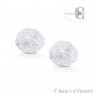 "Kissing Circles" Tangent Multi-Circle Spiral .925 Sterling Silver Stud Earrings