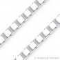 0.8mm Thin Box Link .925 Italy Sterling Silver w/ Rhodium Italian Chain Necklace