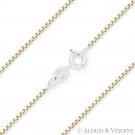 0.8mm Round Box Link .925 Italy Sterling Silver & 14k YG Italian Chain Necklace 0.8mm Round Box Link .925 Italy Sterling Silver & 14k YG Italian Chain Necklace