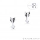 Arrow & Quill Archery Charm Stud Earrings Studs in Oxidized .925 Sterling Silver