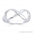 Infinity Forever Symbol / Figure 8 Luck Charm 925 Sterling Silver Stackable Ring