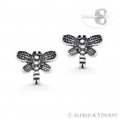 Dragonfly Insect Animal Charm Oxidized Solid .925 Sterling Silver Stud Earrings Dragonfly Insect Animal Charm Oxidized Solid .925 Sterling Silver Stud Earrings
