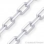 1mm D-Cut Anchor Cable Link .925 Italy Sterling Silver & Rhodium Chain Necklace