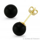 3mm-8mm Black Onyx Ball Studs 14k 14kt Yellow Gold Pushback-Bell Stud Earrings 3mm-8mm Black Onyx Ball Studs 14k 14kt Yellow Gold Pushback-Bell Stud Earrings